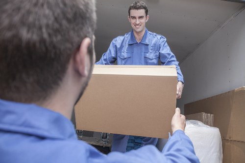 Moving boxes and furniture prepared for a Richmond upon Thames home relocation