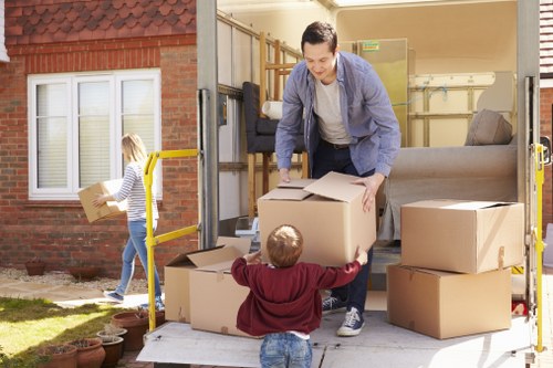 Removal van loading boxes for a move in Richmond upon Thames