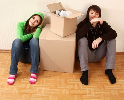 Professional removal van loading for home or office relocation